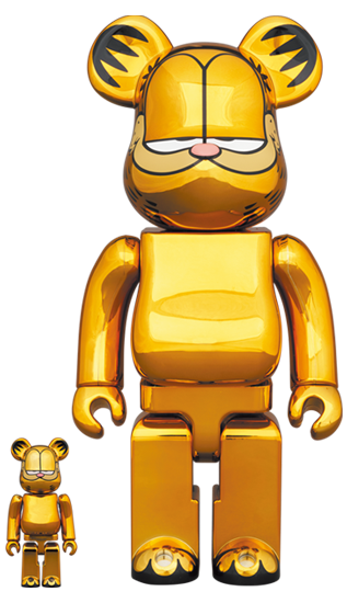 MEDICOM TOY BE@RBRICK GARFIELD GOLD CHROME Ver. 100% & 400% Bearbrick
