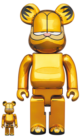 MEDICOM TOY BE@RBRICK GARFIELD GOLD CHROME Ver. 100% & 400% Bearbrick