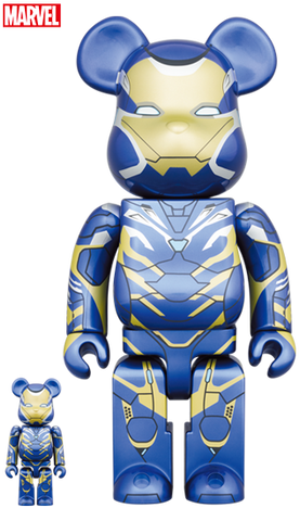 MEDICOM TOY BEARBRICK IRON MAN RESCUE SUIT 100% & 400% BE@RBRICK