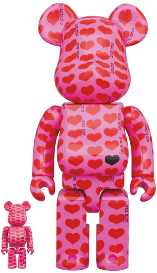 MEDICOM TOY BE@RBRICK Pink Heart 100% & 400% Bearbrick【Pre-Order】