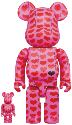 MEDICOM TOY BE@RBRICK Pink Heart 100% & 400% Bearbrick【Pre-Order】