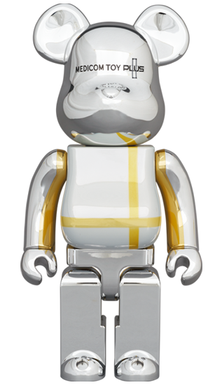 MEDICOM TOY BE@RBRICK PLUS SILVER CHROME Ver. 100% & 400 MEDICOM TOY BE@RBRICK PLUS SILVER CHROME Ver. 100% & 400