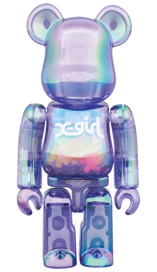 MEDICOM TOY BEARBRICK X-girl CLEAR PURPLE 100% & 400% BE@RBRICK