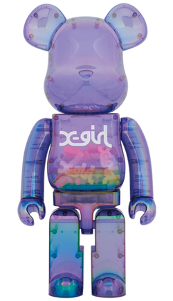 MEDICOM TOY BE@RBRICK X-girl CLEAR PURPLE 1000% Bearbrick