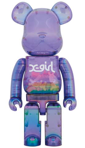 MEDICOM TOY BE@RBRICK X-girl CLEAR PURPLE 1000% Bearbrick