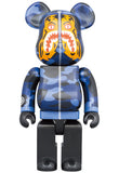 MEDICOM TOY BEARBRICK Blue Camo Tiger Bape 100% & 400% BE@RBRICK