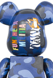 MEDICOM TOY BEARBRICK Blue Camo Tiger Bape 100% & 400% BE@RBRICK