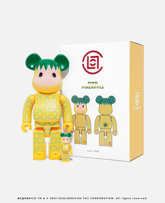 MEDICOM TOY BEARBRICK Clot x Pineapple 100% & 400% BE@RBRICK $449.99  Be@rBrick, New, Theme_Be@rbrick 400% at Big Big World