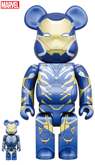 MEDICOM TOY BEARBRICK IRON MAN RESCUE SUIT 100% & 400% BE MEDICOM TOY BEARBRICK IRON MAN RESCUE SUIT 100% & 400% BE
