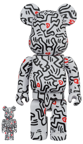 MEDICOM TOY BE@RBRICK Keith Haring #8 100% & 400% Bearbrick