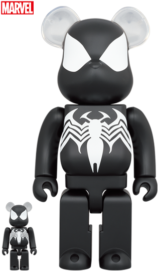 MEDICOM TOY BE@RBRICK SPIDER MAN Black Costume 100% & 400% Bearbrick  $349.99 Be@rBrick, New, Theme_Be@rbrick 400% at Big Big World