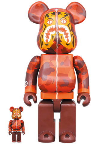 MEDICOM TOY BEARBRICK Red Camo Tiger Bape 100% & 400% BE@RBRICK 